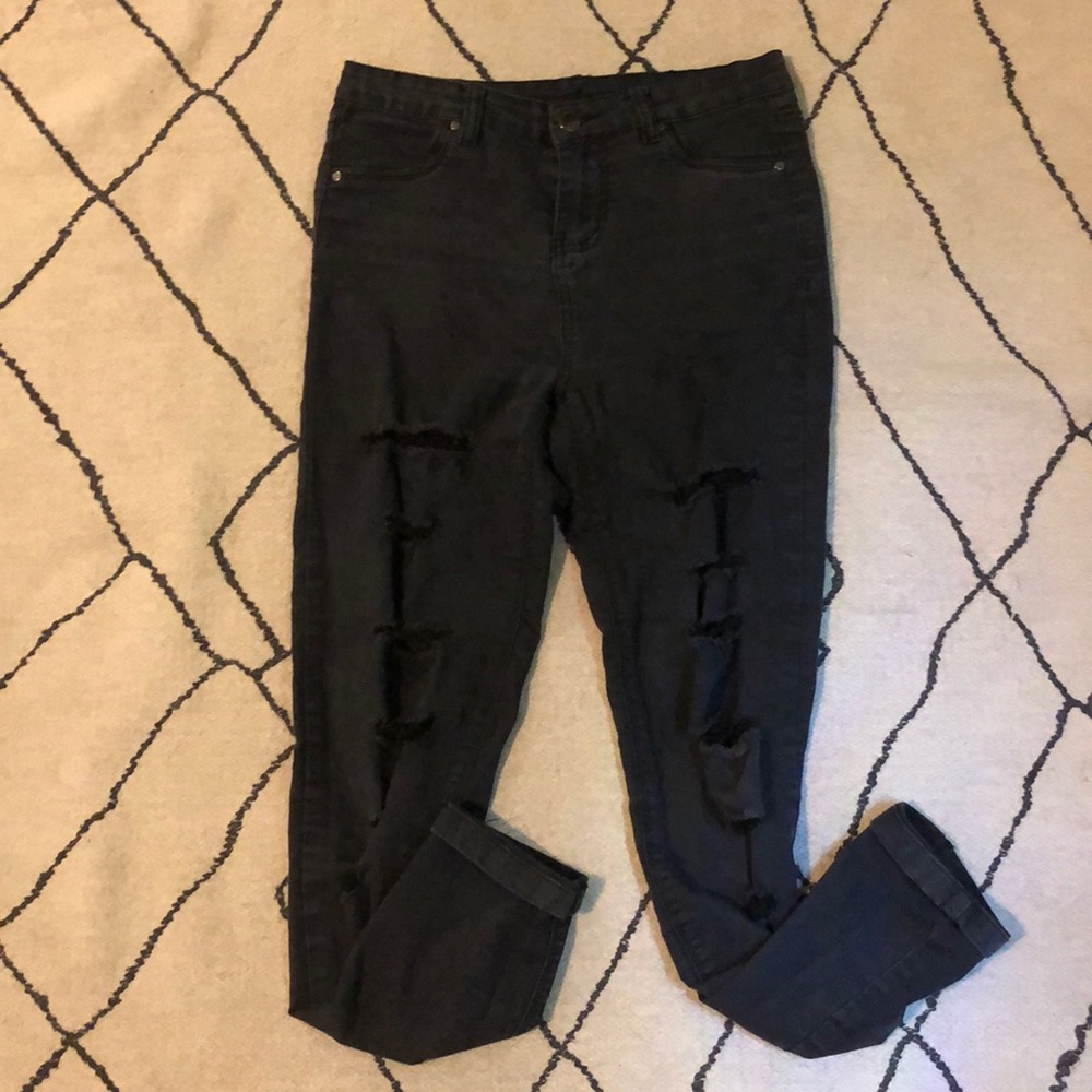 Black Ripped Jeggings